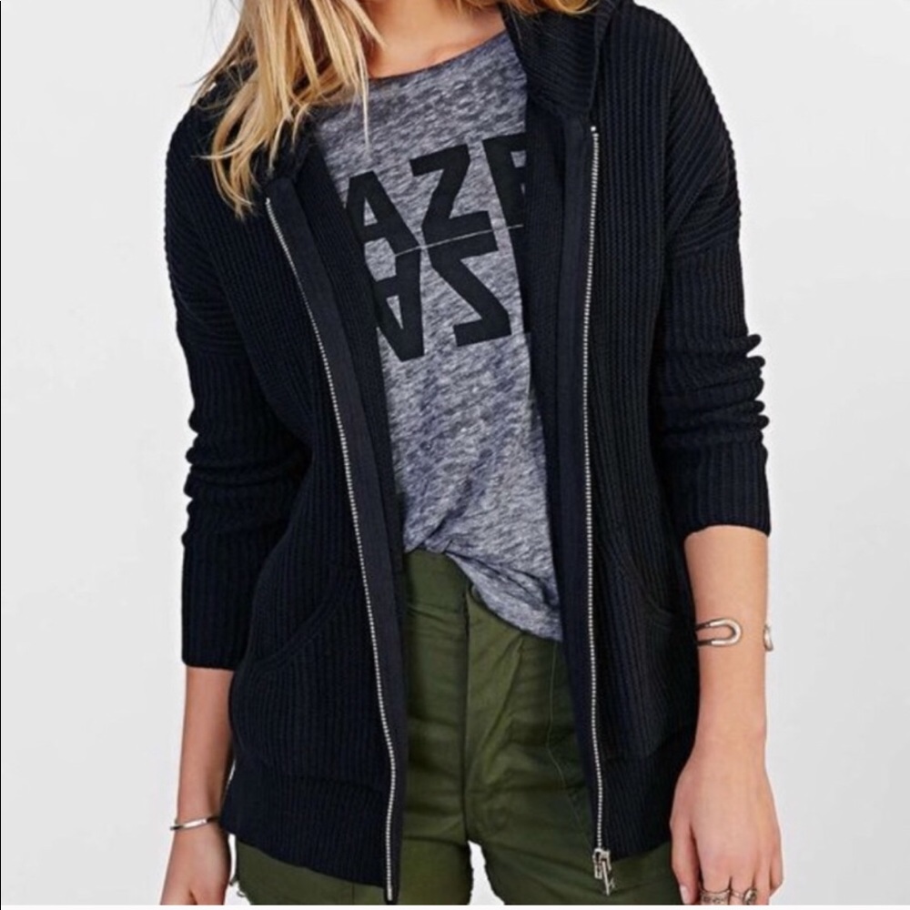 UNIF x Urban Outfitters long waffleknit hoodie